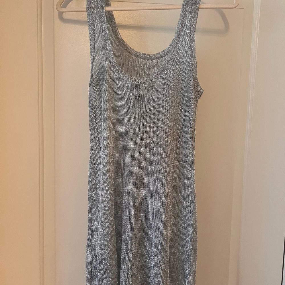 H&M Silver Metallic Knit Top